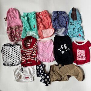 Small Dog Breed L Lot of 12 Boutique Clothes Shirt Hoodie Outfit Tank Top Smiley